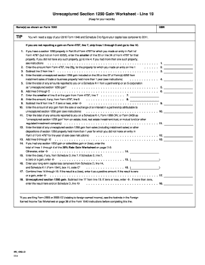 Unrecaptured Section 1250 Gain Worksheet