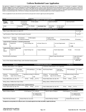 Uniform Residential Loan Application
