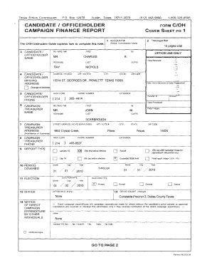 Texas Ethics Commission Campaign Finance Report