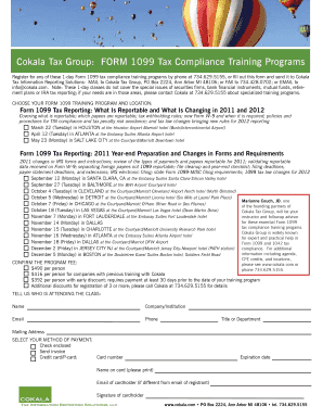 Form 1099 Tax Compliance Training Registration