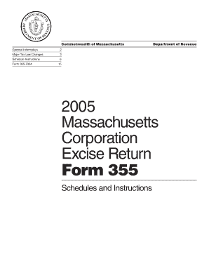 Massachusetts Corporation Excise Return Form 355