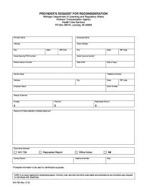 Michigan Provider's Request for Reconsideration