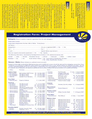 Registration Form: Project Management - FASSET - fasset org