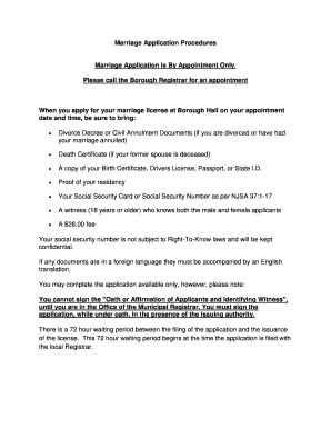 New Jersey Marriage License Application