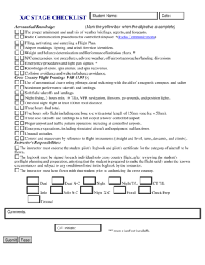 Aeronautical Knowledge and Flight Training Checklist