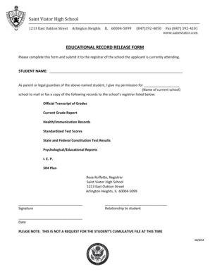 Educational Record Release Form