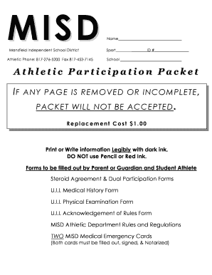 Mansfield ISD Athletic Participation Packet