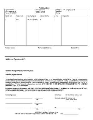 Florida Lease Agreement