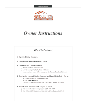 Florida Lease Only Non-Exclusive Listing Contract