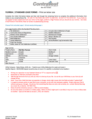 Florida Standard Lease Agreement