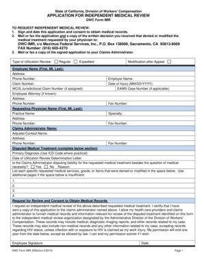 California Independent Medical Review Application