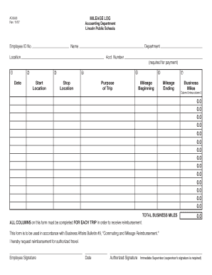 Employee Mileage Reimbursement Form