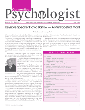 Cbt activity diary pdf - Fall 2004 - Connecticut Psychological Association - connpsych