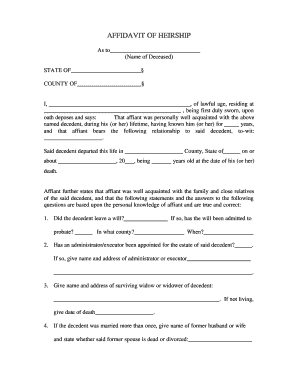 Affidavit of Heirship