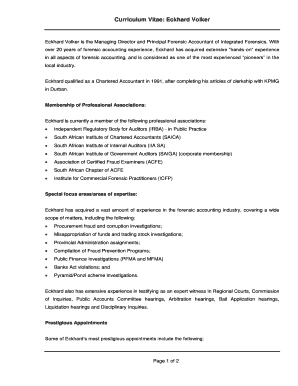 FORM TECH-6 CURRICULUM VITAE (CV) FOR PROPOSED PROFESSIONAL STAFF