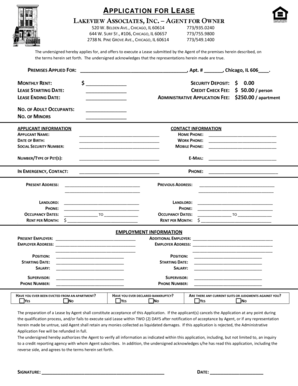 Application for Lease