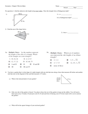 Geometry Chapter 9 Review/Quiz