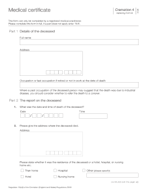 Medical Certificate Cremation 4