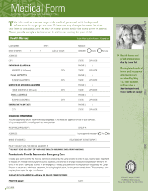 Camper Medical Form