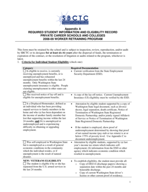Washington Worker Retraining Program Eligibility Form