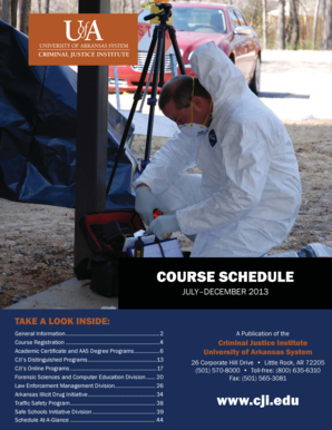 Criminal Justice Institute Course Schedule