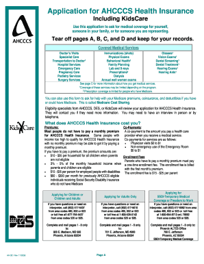 AHCCCS Health Insurance Application