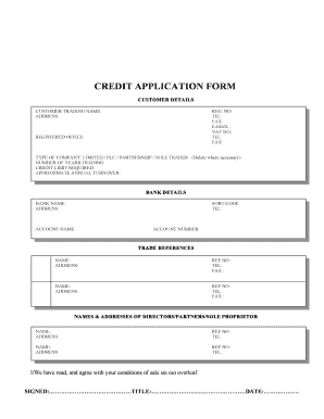 Credit Application Form
