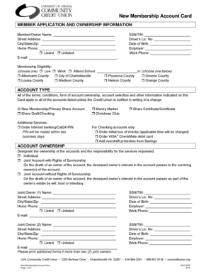 UVA Community Credit Union Membership Application
