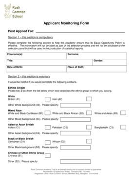 Applicant Monitoring Form