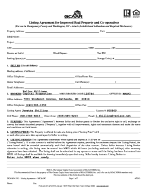 Listing Agreement for Real Property