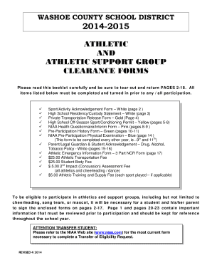 Washoe County School District Athletic Clearance Forms