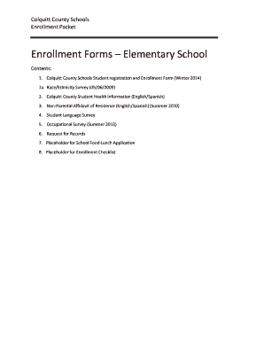 Colquitt County Schools Student Registration and Enrollment Form