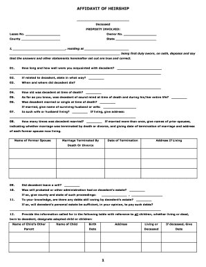 Affidavit of Heirship