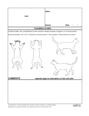 ASPCA Skin Condition Form