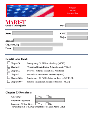 Veteran Benefit Registration Form