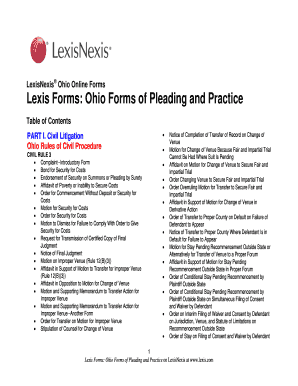 Ohio Civil Litigation Forms