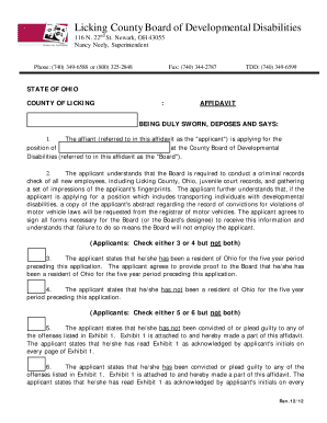 Ohio Employment Affidavit Form