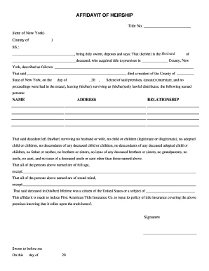 Affidavit of Heirship