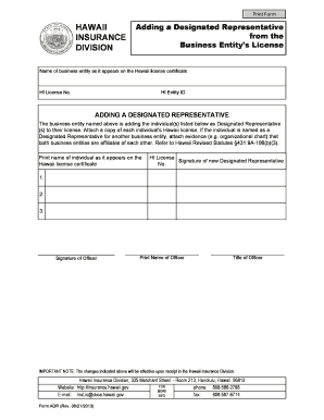 Company memo example - Adding/Removing a Designated REpresentative from the Business Entity's License. Difficulties with Releasing Broker on Change Form memo - ploneadmin hawaii