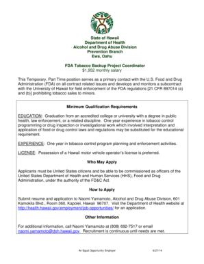 Hawaii Non-Civil Service Application Form