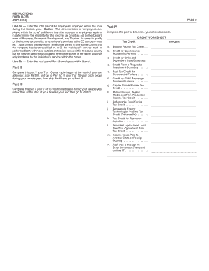 Hawaii Enterprise Zone Tax Credit Form N-756