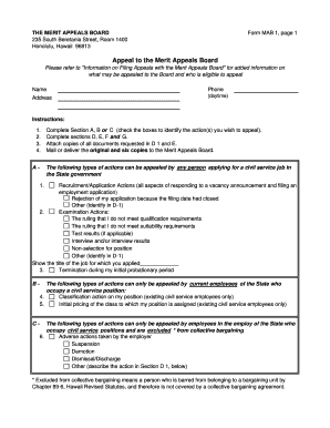 Fillable Online Merit Appeals Board Appeals Form Fax Email Print ...