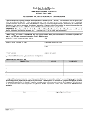 Illinois Endorsement Removal Request