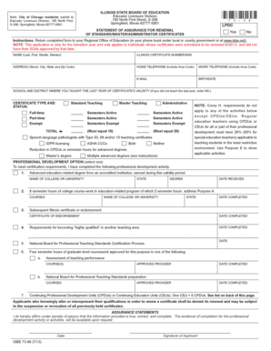 Illinois Educator Certificate Renewal Form