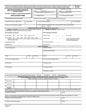 USDA Veterinary Accreditation Application Form