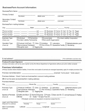 Illinois Animal Disease Traceability Program Form