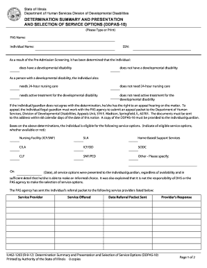 Illinois DDPAS-10 Form