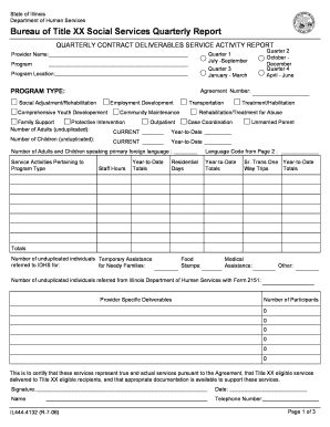 Illinois Title XX Quarterly Report