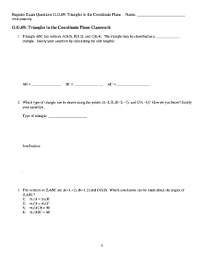 Regents Exam Questions G.G.69: Triangles in the Coordinate Plane
