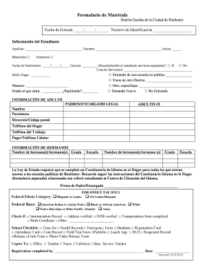 Formulario de Matricula